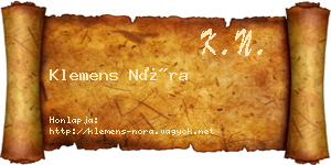 Klemens Nóra névjegykártya